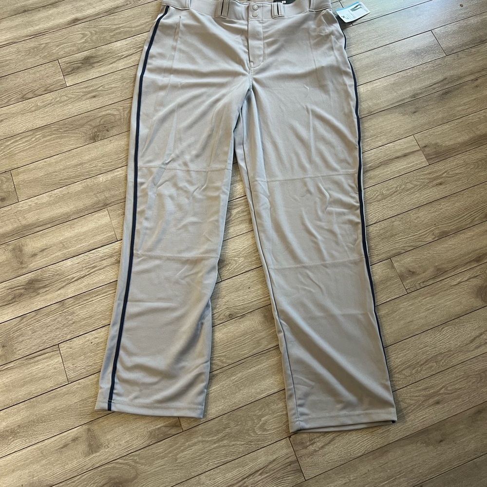 Men's Champro XL (New) Gray Game Pants with Navy Side Stripe